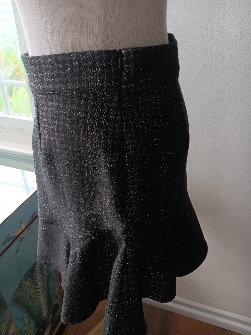Motivi Black Houndstooth Flounce Mini Skirt - Picture 2 of 10